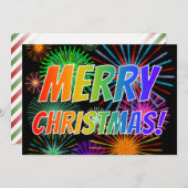 おもしろい、カラフルレインボースペクトル「メリークリスマス!」 シーズンカード (正面/裏面)