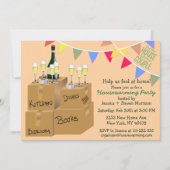 おもしろい,カラフル引っ越し祝いパーティーパーティー 招待状 (正面)