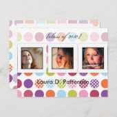 おもしろい+カラフル水玉模様, DIYフォトポストカード インビテーションポストカード (正面/裏面)