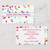 おもしろい、カラフル紙吹雪パーティープランナー名刺 名刺 (正面/裏面)