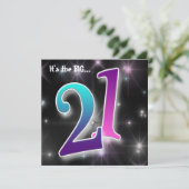 おもしろい&カラフル21歳誕生日パーティの招待状 招待状 (スタンド正面)
