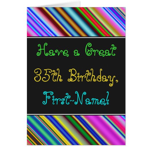 おもしろい, カラフル お洒落 35番目の誕生日カード (正面)
