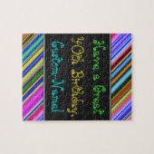 おもしろい, カラフル お洒落 40歳の誕生日パズル ジグソーパズル (横)