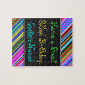 おもしろい, カラフル お洒落 82番目の誕生日パズル ジグソーパズル (横)