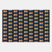 おもしろい, カラフル,レインボースペクトルパターン50イベント# ラッピングペーパーシート (正面)