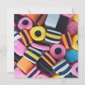 おもしろい、カラフル、甘味料グリーティングカード (正面)