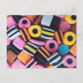 おもしろい、カラフル、甘草キャンディ ポストカード (正面)