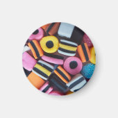 おもしろい、カラフル、甘草キャンディ マグネット (正面)