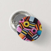 おもしろい、カラフル、甘草キャンディ 缶バッジ (正面&裏面)