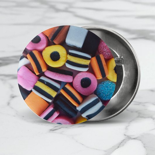 おもしろい、カラフル、甘草キャンディ 缶バッジ