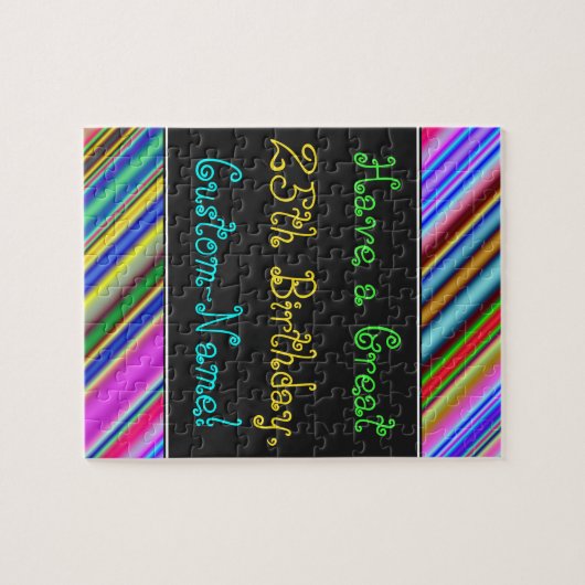 おもしろい, カラフル, 25お洒落番目の誕生日パズル ジグソーパズル (横)