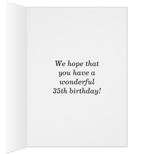 おもしろい, カラフル, 35お洒落番目の誕生日・カード (内側 (右))