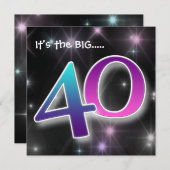 おもしろい& カラフル 40歳の誕生日パーティの招待状 招待状 (正面/裏面)