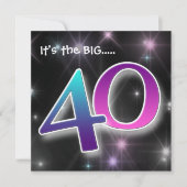 おもしろい& カラフル 40歳の誕生日パーティの招待状 招待状 (正面)