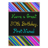 おもしろい, カラフル, 50お洒落番目の誕生日・カード (正面)