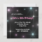 おもしろい& カラフル 50歳誕生日パーティーの招待 招待状 (裏面)
