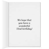 おもしろい, カラフル, 72お洒落番目の誕生日・カード (内側 (右))