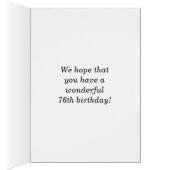 おもしろい, カラフル, 76お洒落番目の誕生日・カード (内側 (右))