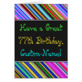おもしろい, カラフル, 77お洒落番目の誕生日・カード (正面)