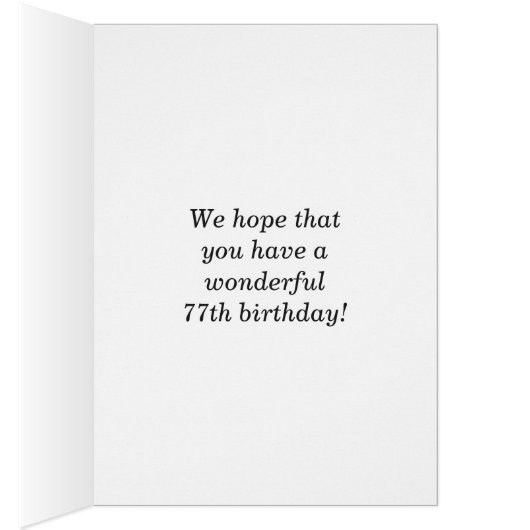 おもしろい, カラフル, 77お洒落番目の誕生日・カード (内側 (右))