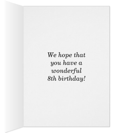 おもしろい, カラフル, 8お洒落番目の誕生日・カード (内側 (右))