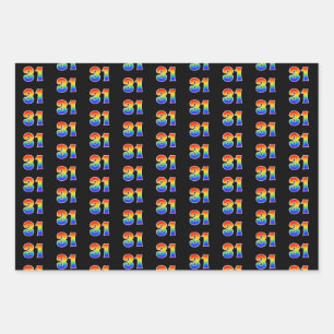 おもしろい, カラフル, Rainbow Spectrum Pattern 31イベント番号 ラッピングペーパーシート