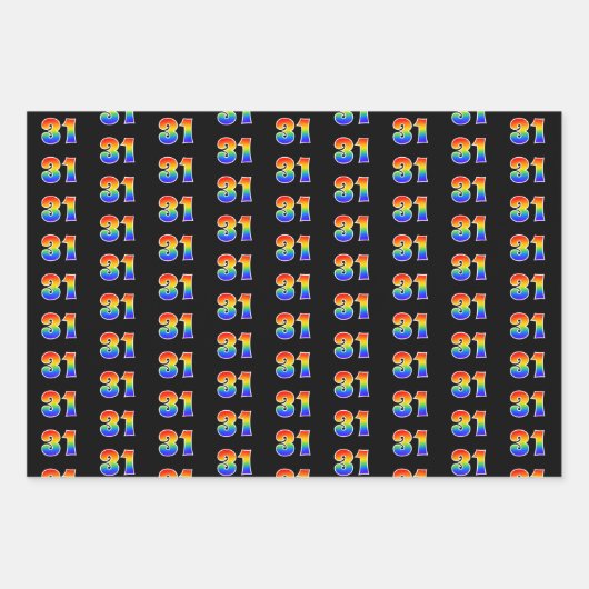 おもしろい, カラフル, Rainbow Spectrum Pattern 31イベント番号 ラッピングペーパーシート (正面)