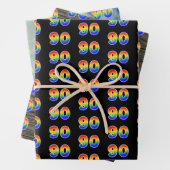 おもしろい, カラフル, Rainbow Spectrum Pattern 90イベント番号 ラッピングペーパーシート (インサイチュ)