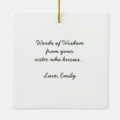 おもしろい&カワイズ結婚アドバイスクリスマスオーナメント セラミックオーナメント (裏面)