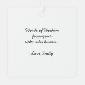 おもしろい&カワイズ結婚アドバイスクリスマスオーナメント メタルオーナメント (裏面)