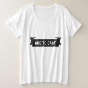 おもしろい カートに追加 ショッピング 黒白 グラフィック プラスサイズTシャツ