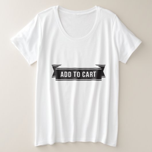 おもしろい カートに追加 ショッピング 黒白 グラフィック プラスサイズTシャツ (デザイン正面)