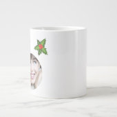 おもしろい「キス」ロマンチックなクリスマス写真ミスタントー ジャンボコーヒーマグカップ (正面)