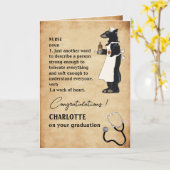 おもしろい&キュートおめでとうナース カード (黄色い花)