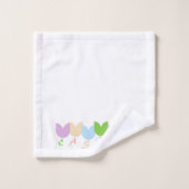 おもしろい、キュートパステルイースターカラフル春チューリップアート バスタオルセット (ウォッシュタオル)