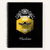 おもしろい・クイーン・ビー・ヴィンテージインスパイアモダンパーソナライズされた ノートブック (正面)