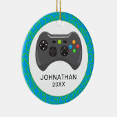 おもしろい·クリスパーソナライズされたマス·ビデオ·ゲーマー セラミックオーナメント (右)