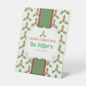 おもしろい!クリスマスのペデスタルパーソナライズされたのサイン名を追加 台座サイン (正面)