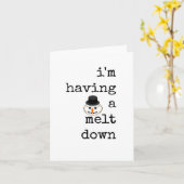 おもしろい、クリスマスカード、雪だるま溶融 カード (黄色い花)