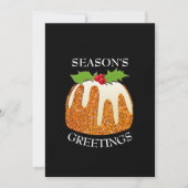 おもしろい |クリスマスプディングオレンジ |グリッター |フェスティバル シーズンカード (正面)