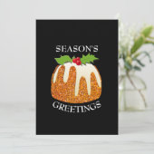 おもしろい |クリスマスプディングオレンジ |グリッター |フェスティバル シーズンカード (スタンド正面)