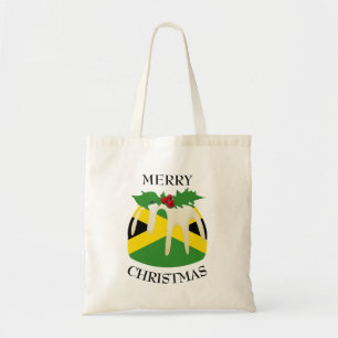 おもしろい クリスマスプディング ジャマイカ国旗 トートバッグ