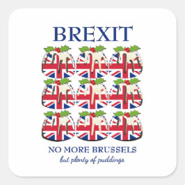 おもしろい |クリスマスプリン |ユニオン・ジャック | BREXIT スクエアシール