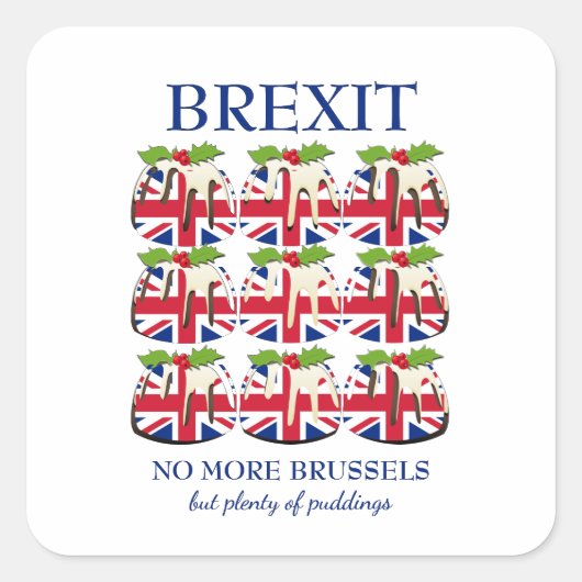 おもしろい |クリスマスプリン |ユニオン・ジャック | BREXIT スクエアシール (正面)