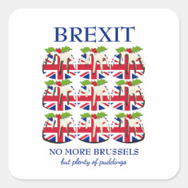 おもしろい |クリスマスプリン |ユニオン・ジャック | BREXIT スクエアシール