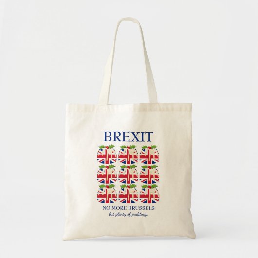 おもしろい |クリスマスプリン |ユニオン・ジャック | BREXIT トートバッグ (正面)