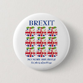おもしろい |クリスマスプリン |ユニオン・ジャック | BREXIT 缶バッジ