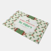 おもしろい!クリスマスマットパーソナライズされた- – 名前の追加 ドアマット (アングル)