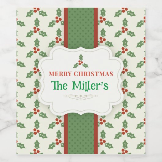 おもしろい!クリスマスワインラベパーソナライズされたル – 名前の追加 ワインラベル (シングルラベル)