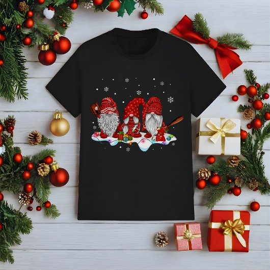 おもしろい クリスマス ノーム 野球 Tシャツ